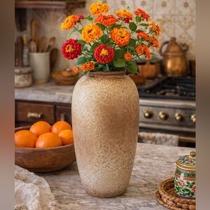 Vintage West German Pottery Vase 244-22 • Speckled Stone Glaze • 9”